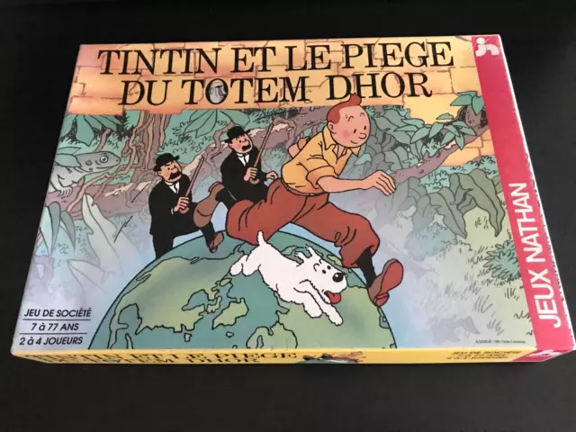 Jeu de société - tintin et le piège du totem dhor  - nathan 1992 COMPLET