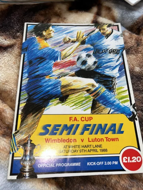 Wimbledon V Luton Town Fa Cup Semi Final 9th April 1988