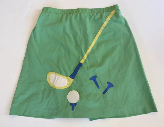Vtg 50’s 60’s MCM Women’s Golf Theme Skirt W/slip Shorts Medium Skort