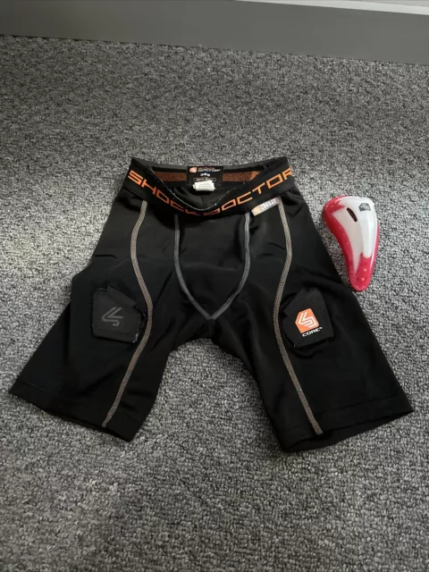 Shock Doctor Boys small youth compression briefs protection shorts W/ Cup