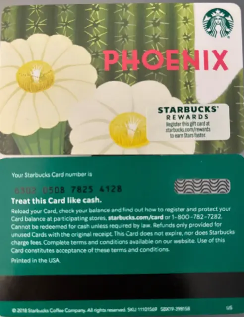 2019 Starbucks Phoenix Gift Card #6302 No Value Mint