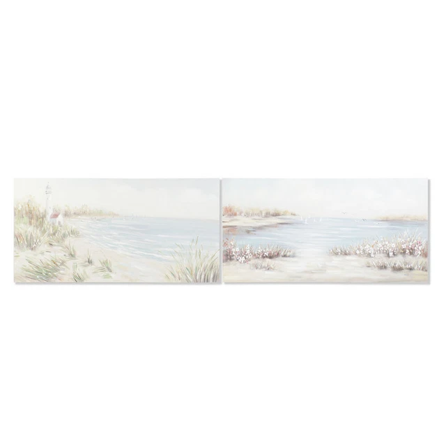 Cadre DKD Home Decor Plage méditerranéen (140 x 3,7 x 70 cm) (2 Unités)