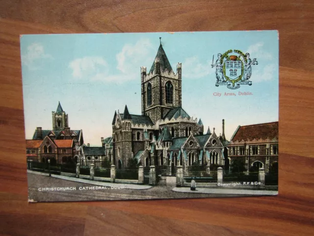 Old postcard - Christchurch cathedral - Dublin