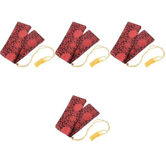 4x réutilisable portable soie katanas pochette en soie pour amis