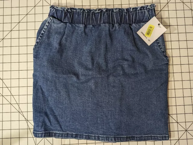 NEW- Size XS (X-Small) Womens Oneill Jean Skirt SKYE Cotton Blend Blue