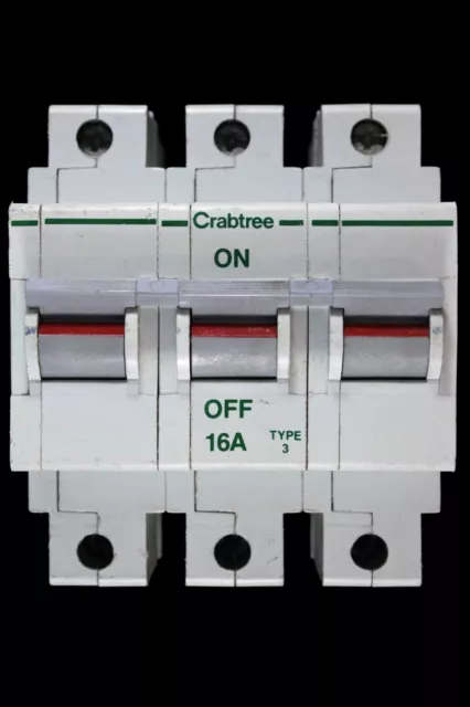 Crabtree 16 Amp Type 3 M9 Triple Pole Mcb Circuit Breaker Polestar