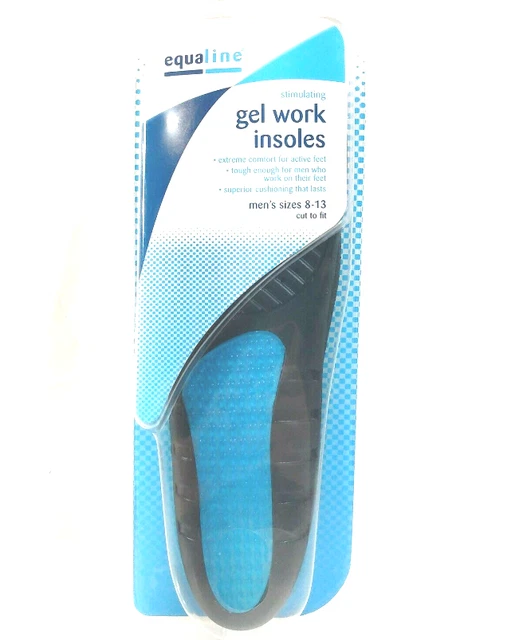 Equaline Stimulating Gel Work Shoe Mens Insoles Fits Shoe Sizes 8-13 Cut to Fit