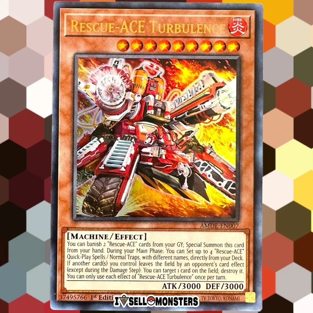 YUGIOH! 1x AMDE-EN007 Rescue-ACE Turbulence x1  RARE 1st ED Yu-gi-oh! ULTRA RARE