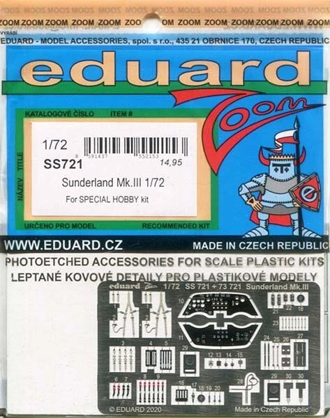 Eduard Ss721 1/72 Color Zoom Short Sunderland Mk.Iii Parts Set For Special Hobby