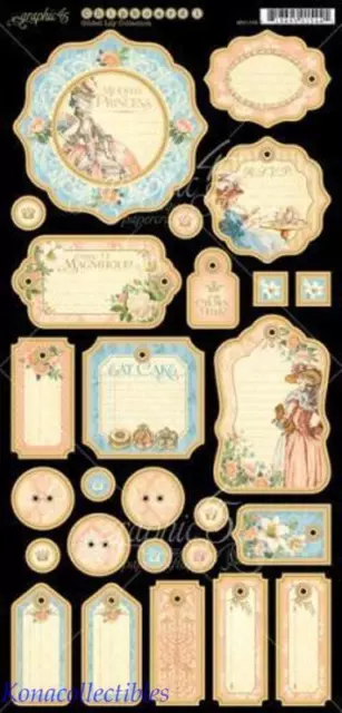 GRAPHIC 45 Gilded Lily Chipboard Set #1 Journaling Vintage French Princess,