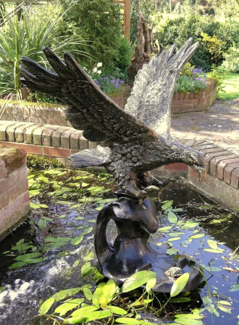 metal eagle on wave  garden sculpture / statue ... life size ornament..ON SALE