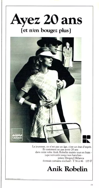 1971 Advertising 0623 Anik Robelin Ready to Wear Advertisement 20 Years Old!!!!!