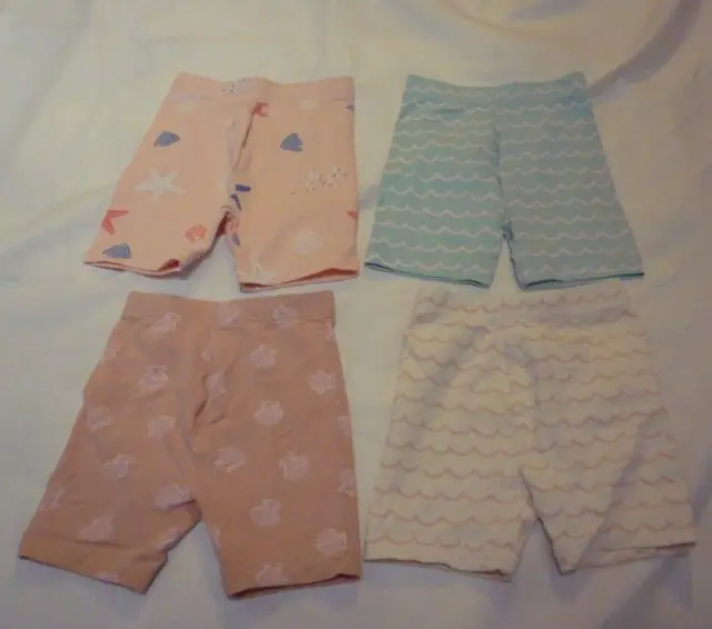 Bundle of Baby Girls Cycle Shorts 4 Pairs Size 12-18 Months