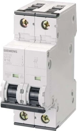 ↑ Disyuntor de circuito Siemens 5SY52037 corriente universal 440VDC/400VAC/10 kA/2p/C/3A