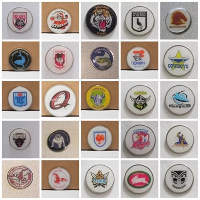 GOLF BALL MARKERS - Qld, EELS, Balmain, DRAGONS,STORM + ADD A  HAT CLIP OR DIVOT