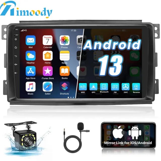 Für Smart Fortwo 451 2005-2010 1G+32G Android 13 Autoradio GPS Navi BT WIFI +Cam