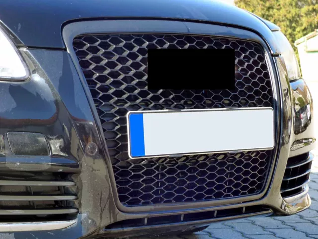 Fits for Audi A6 4F Facelift Sport Mesh Grill Debadged Front Grill Emblemholder