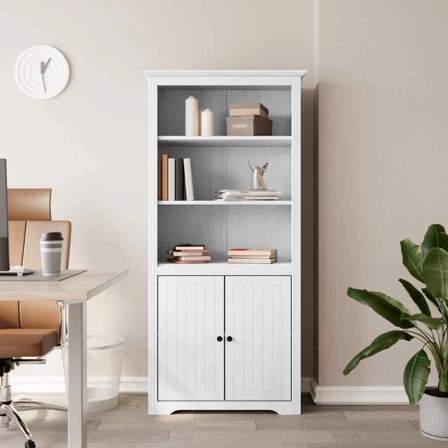 Vidaxl Libreria BODO 80x40x172 cm in Legno Massello di Pino Bianco