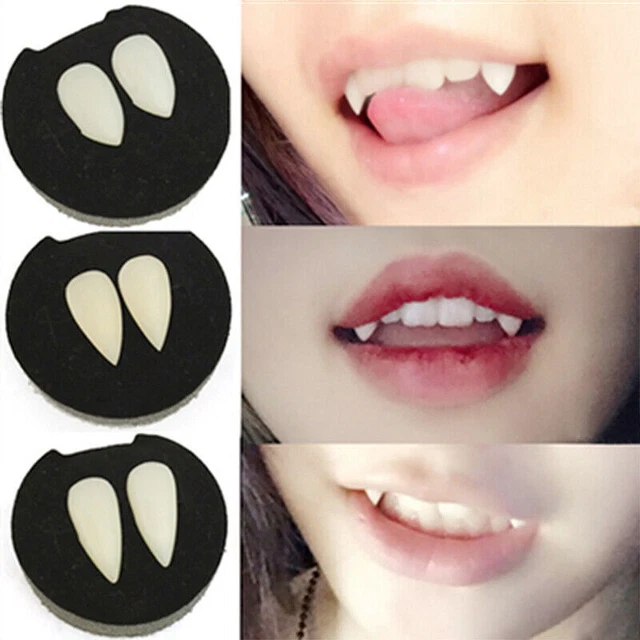 Zanne Denti Vampiri Falsi Denti Mannari Protesi Zanne Denti Cosplay-Halloween-Festa-Prop