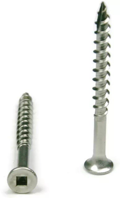 316 Stainless Steel Deck Screws Marine Grade Square Drive #10 x 3" Qty 250