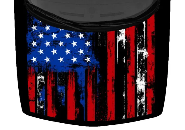 American Flag Distressed Grunge Truck Hood Wrap Vinyl Car Graphic Decal USA