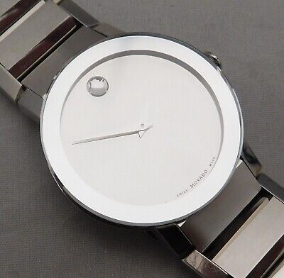 Movado Sapphire Silver Mirror Dial 84 G1 4896 Stainless Steel  Mens Watch...39mm