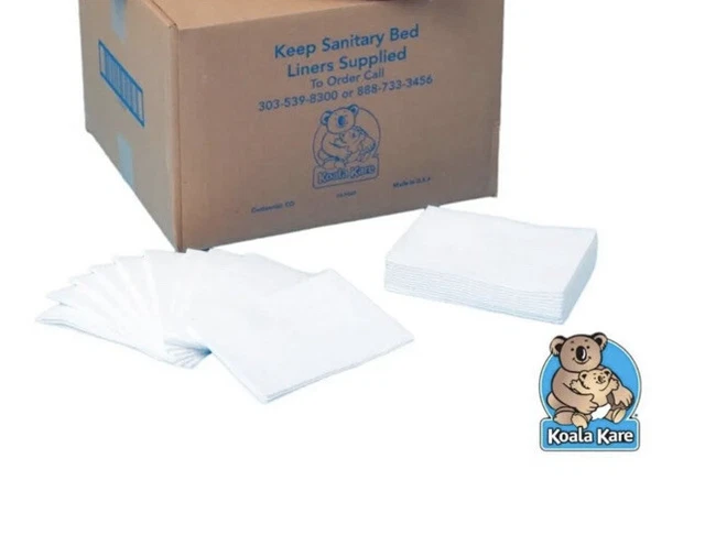 1 Carton 500 Koala Kare KB150-99 Sanitary Baby Changing Station Bed Liners White