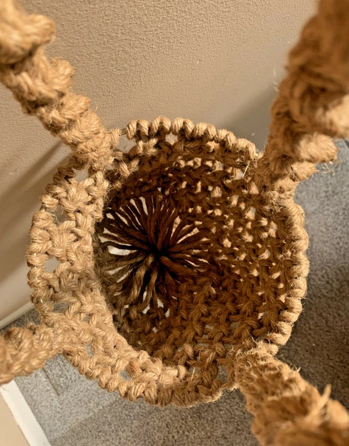 Macrame Jute Plant Hanger HANGING POT HOLDER 60” Ceramic Orange BUTTERFLY (#256) 10