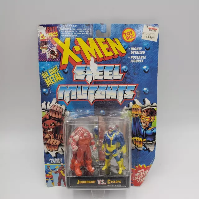 1994 X-Men Steel Mutants Juggernaut vs. Cyclops 3"in Figures Toy Biz