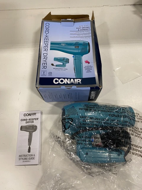 Conair 289N 1875 Watt Ionic Conditioning Folding Handle Hair Dryer - Aqua