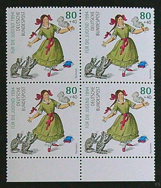 BRD / Bund 1994 MiNr. 1726-1730 postfrisch 4er Block mit Unterrand