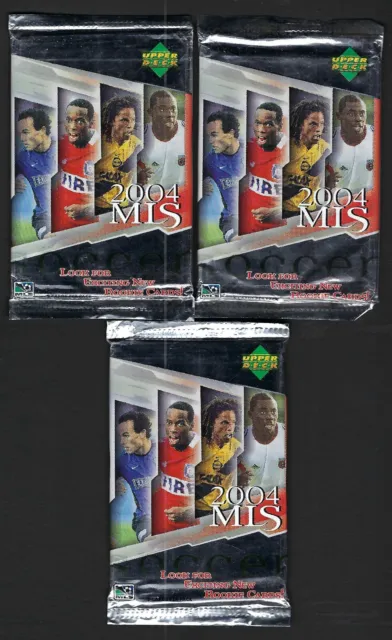 3 2004 Upper Deck MLS Soccer Sealed Packs