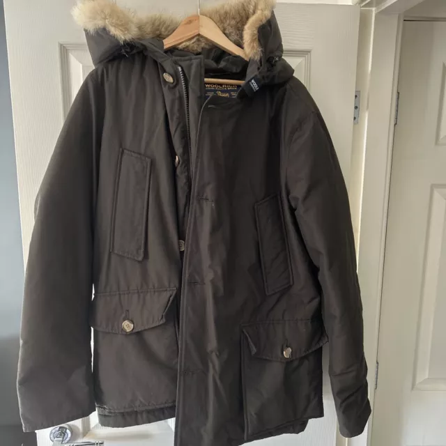 WOOLRICH Arctic Parka in Ramar,  Detachable Fur Trim Size XL RRP £935 Worn Once