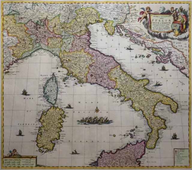 Italien - Novissima et accuratissima totius Italiae -Ottens 1740 -Rares Original