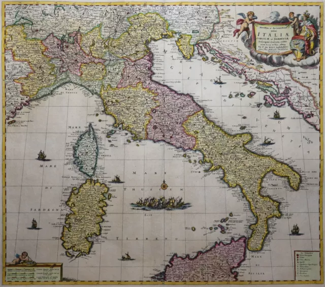 Italy - Novissima Et Accuratissima Totius Italiae -ottens 1740 -rares Original