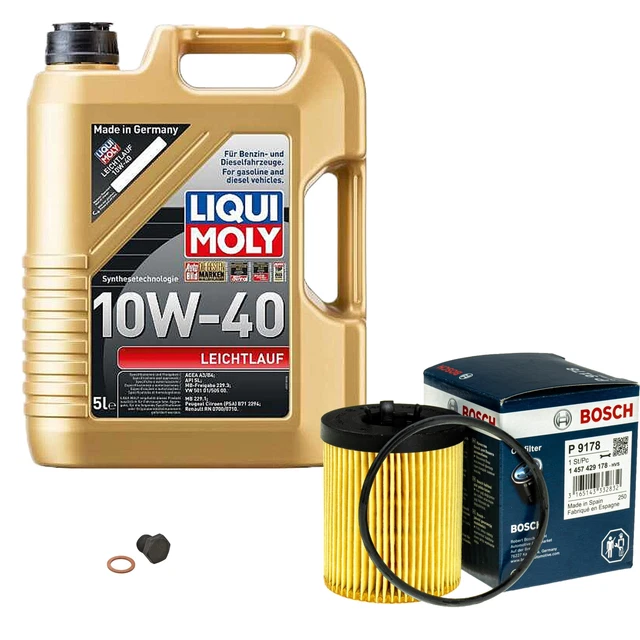 Filtro olio Bosch 5L Liqui Moly funzionamento leggero 10W-40 per Opel Omega B 2.5 V6 3.0