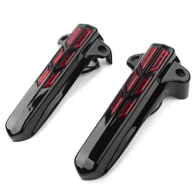 New Front Lower Fork Leg Covers LED Red Light for Harley FLHR FLHTK FLHX '14-'20