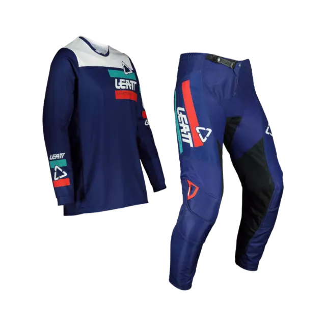 Leatt Ride Kit 3.5 v22 MX Motocross Jersey and Pants Royal Blue Gear Set Kit