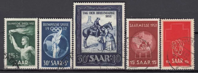 Saarland 1952 Mi.314-318 Gestempelte Gebrauchte Lot USED –Mi.314-316 Geprüft BPP