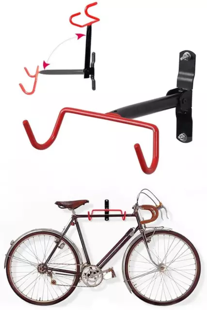 Bike Hanger Wall Mount Foldable Bicycle Rack Wall Hook Flip-Up Bike Holder Stand