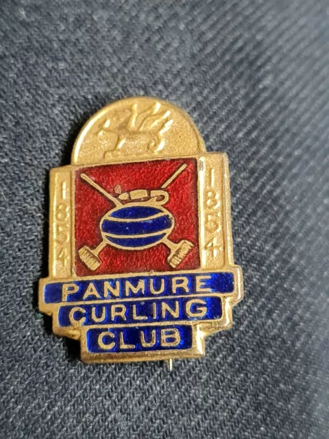 Alte Anstecknadel Brosche Panmure Curling Club (43 )