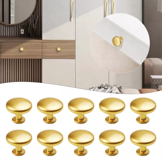 Luxury Gold Cabinet Knobs Brushed Brass Drawer Knob Pulls Kitchen Hardware 1-50X 3