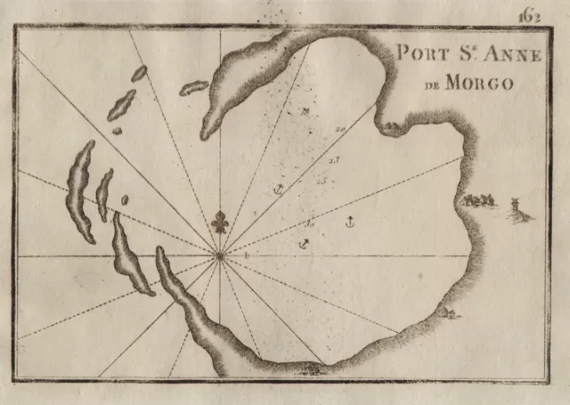 Amorgos Island Insel Ile Katapola Greece Map Card Roux 1764