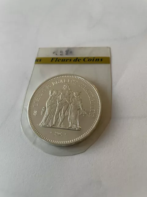 RARE - Piece de 50 francs Argent  Hercule 1980 - Fleur de Coin -