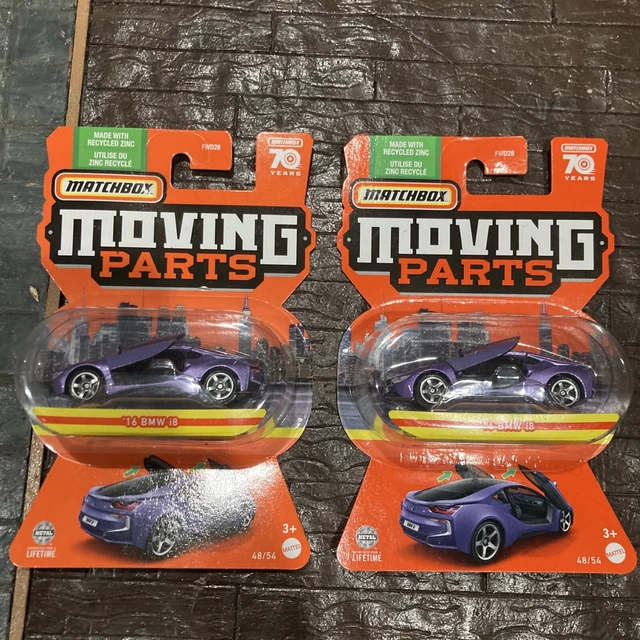 New 2023 Moving Parts Matchbox - Purple '16 BMW i8 / Lot Of 2