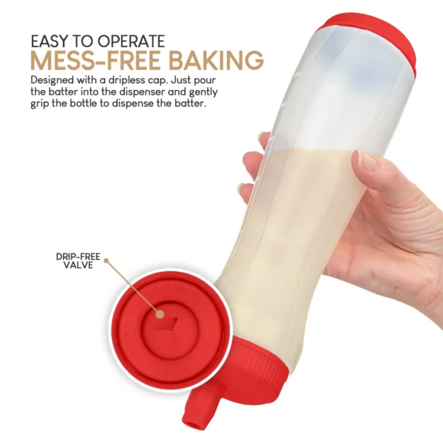 Pancake Batter Dispenser Bottle Pouring Pen, Exultimate Red