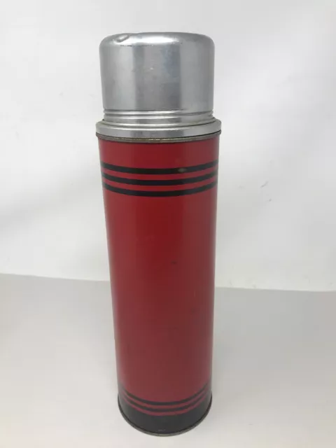 Rare vintage THE ICY-HOT BOTTLE CO brass thermos of 50's CINCINNATI, O.  U.S.A.