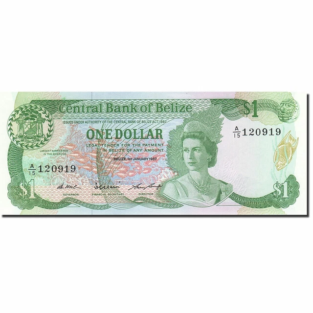 [#267854] Banknote, Belize, 1 Dollar, 1983-1987, 1987-01-01, KM:46c, UNC