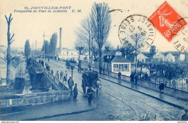 13092 cpa 94 Joinville le pOnt - perspective du Pont de Joinville