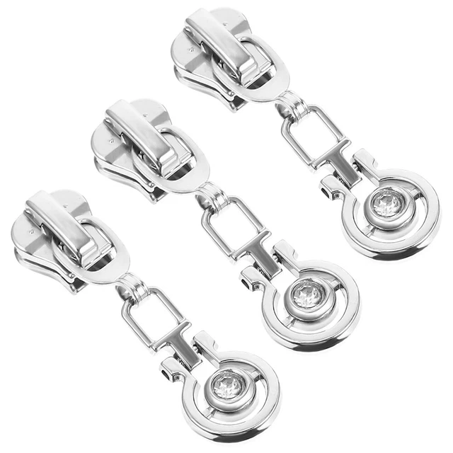 3 Pcs Zipper Pull Metal Repair Kit Replacement Luggage Pullers